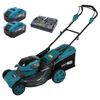 Акумуляторна газонокосарка PROFI-TEC EcoCut 51 Pro (40 В (2×20 В), безщітковий двигун, мульчування, ширина 510 мм, висота 30 - 80 мм, травозбірник 50 л) 2×PT2080EP (8.0 Аг), ЗП QBCD20/4 dual quick, коробка, заглушка для мульчування (007586)