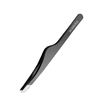 Bobrova Brows Пинцет для бровей скошенный, черный