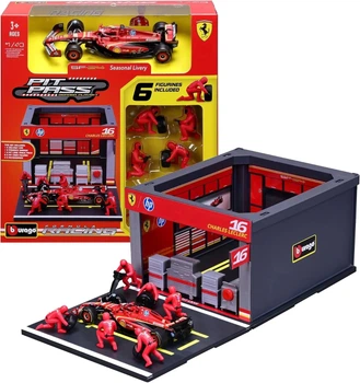 Игровой набор Bburago F1 Pit Pass Ferrari SF-24 #16 (1:43)