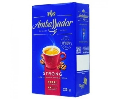Кава натуральна смажена мелена «Strong», 225 g ТМ TM Ambassador