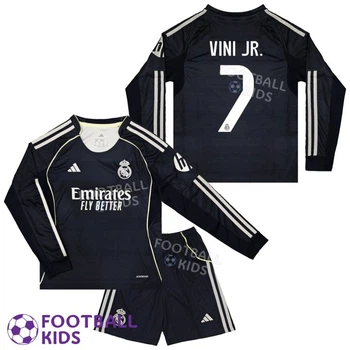 Детская футбольная форма Real Madrid VINI JR. 7 Реал Мадрид 2025-2026 Away Long Sleeve 145-155 см (set4720-135885-4)
