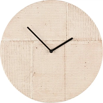 Zegar ścienny 4Living Alex cementowy 36.5 cm Beżowy (6410416375984)