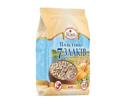 Смесь хлопьев 7 злаков + семена тыквы моментального приготовления Козуб продукт 400 г