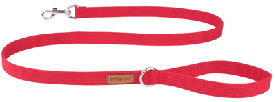 Smycz Ami Play Cotton 140 cm 25 mm Czerwony (5907563222793)