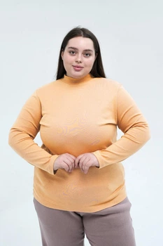 Гольф жіночий Plus Size Mustrad Гірчичний 3XL