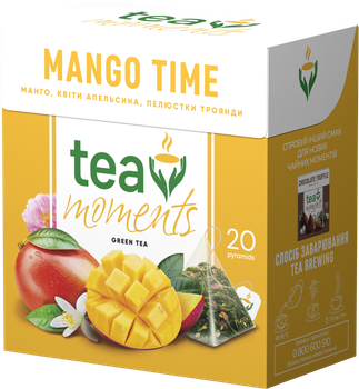 Чай зелений зі смаком манго Mango Time Tea Moments 20 пірамідок (4823118600292)