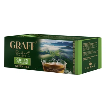Чай зелений в пакетиках 25 шт Green Paradise GRAFF (4820279610498)