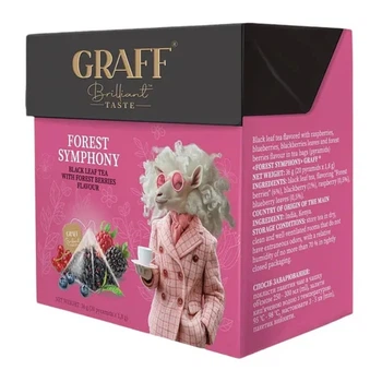 Чай чорний з лісовими ягодами у пірамідках 20 шт Forest symphony Graff (4820279611150)
