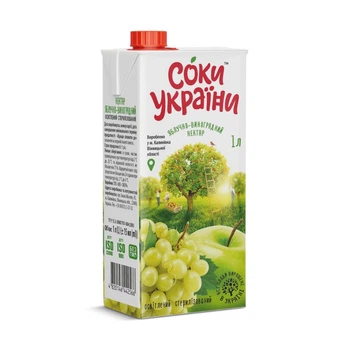 Нектар виноградно-яблучний Соки України 1 л (4820146444294)