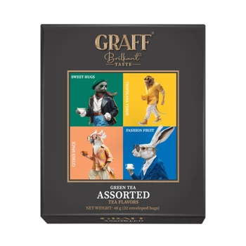Чай зелений у пакетиках 24 шт Асорті чайних смаків Graff (4820279611068)