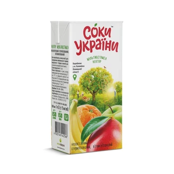 Нектар мультивітамін Соки України 0.2 л (4820146444249)