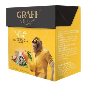 Чай зелений у пірамідках 20 шт Tropicana verde Graff (4820279611112)