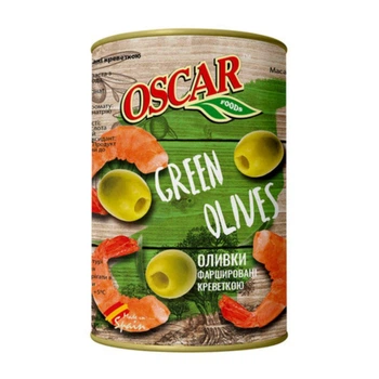 Оливки фаршировані креветками Oscar 300 г (8413552052465)