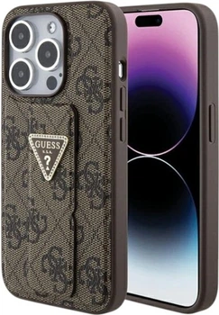 Панель Guess Grip Stand 4G Triangle Strass для Apple iPhone 15 Pro Max Brown (3666339197469)