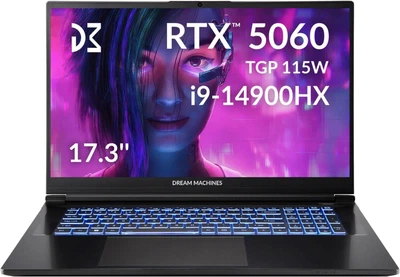 Ноутбук Dream Machines 17.3 RG5060-17UA27 2.5K 165Hz/Intel i9-14900HX/32GB/1TB/RTX 5060 8GB/DOS (RG5060-17UA27)
