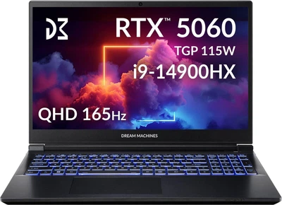 Ноутбук Dream Machines 15.6 RG5060-15UA30 2.5K 165Hz/Intel i9-14900HX/32GB/1TB/RTX 5060 8GB/DOS (RG5060-15UA30)
