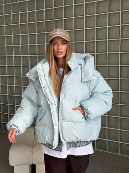 Жіноча тепла куртка TRANSFORMER з кишенями та капюшоном Milirud XS/M Блакитний (588-41-ONESIZE)