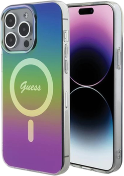 Панель Guess IML Iridescent MagSafe для Apple iPhone 15 Pro Rainbow (3666339154660)