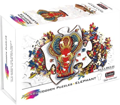 Puzzle drewniane Eureka Słoń 120 elementów 111075 (5425004736116)
