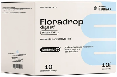 Suplement diety Aura Herbals Floradrop Digest Prebiotyk 10 saszetek (5902479614908)