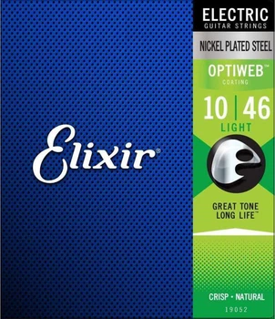 Струни для електрогітари 6 шт Elixir 19052 Optiweb Nickel Plated Steel Light 10/46
