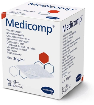 Стерильные салфетки из нетканого материала Paul Hartmann Medicomp 5х5 см 2х25 шт