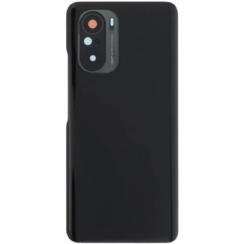 Задняя крышка для Xiaomi Poco F3 /Redmi K40 черная, Night Black + стекло камеры, логотип " POCO"