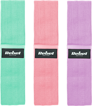 Zestaw gum materiałowych Rebel Active Mini Band M 27–55 kg 3 szt. (5901890098793)