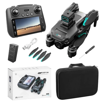 Квадрокоптер S159 – дрон с 4K камерой, БК двигатели, GPS, FPV Wi-Fi 5G, Headless, пульт с экраном 5,9", дальность до 20 минут, до 500 м, кейс, черный