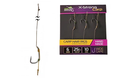 Карповый поводок Проф Монтаж X-Strong Carp №6 10см 25lb/11.5кг (3 шт/уп) (6312001002)
