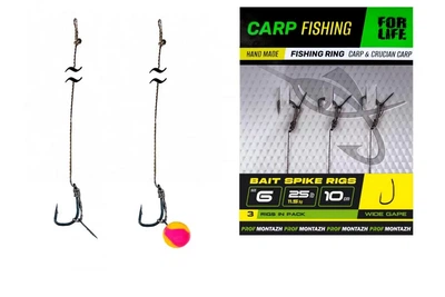 Короповий поводок Проф Монтаж з голкою Bait Spike Rigs №6 10см 25lb/11.5кг (3 шт/уп) (6312002001)