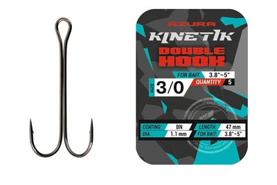 Двойные крючки Azura Kinetik Double Hook BN №3/0 (5шт/уп) (6218001008)