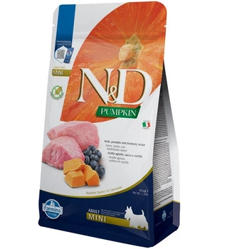 Сухой корм для собак мини пород Farmina N&D Pumpkin Grain Free Dog Adult Mini Lamb & Blueberry 800 г (С тыквой, Беззерновой, Ягненок и Голубика)