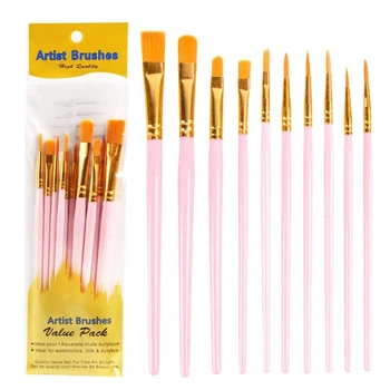 Набір Нейлонових Щіток QT Tools 10 шт Pink (24681)