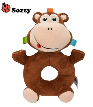 Игрушка шуршалка SOZZY, яркая, шуршит, прорезыватель для детей 0-3г Обезьянка Обезьяна Коричневая