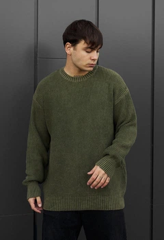 Чоловічий Светр В'язаний Стаф Хакі Оверсайз Staff Jk Khaki Oversize XL (371780)