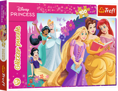 Пазл Trefl Glitter Disney Princess Сяйво магії дружби 100 деталей 14834 (5900511148343)