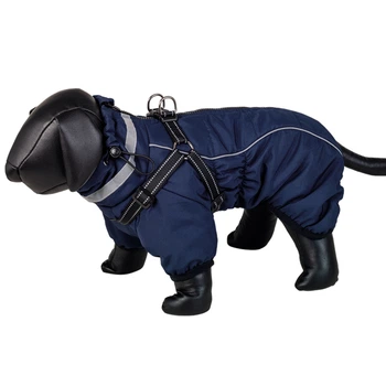 Теплое пальто для собак с длинными рукавами и вшитой шлеей Elor 2 in 1 Dog Coat Nobby Синий 29 см