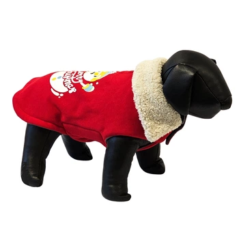 Різдвяна кофта для собак з хутряним коміром Сніговик Snowman Christmas Dog Pullover Nobby Червоний 20 см