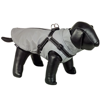 Дождевик для собак со вшитой шлеей Anteka 2 in 1 Dog Rainсoat Nobby Серый 36 см