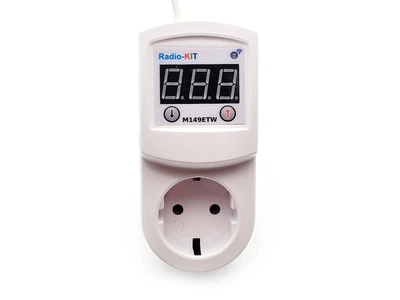 Терморегулятор цифровий AC220V M149ETW WIFI 16A 3.5KW в розеточному корпусі, датчик 0,15м