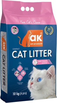 Наповнювач бентонітовий AK Cat Products Compact Cat Litter дитяча присипка 10 кг (8699245877533)