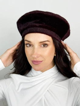 Берет демісезонний жіночий з пальтової тканини Lana бордо