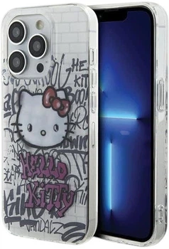 Панель Hello Kitty IML Kitty On Bricks Graffiti для Apple iPhone 15 Pro Max White (HKHCP15XHDGPHT)