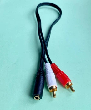 Переходник гніздо стерео 3.5 на 2 RCA (тюльпан), 40 см