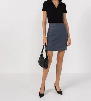 Юбка из экокожи H&M. (0942052002522) цвет Серый. XS/34