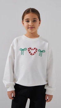 Свитшот с принтом для девочки Aura Style 1088 116 см Молочный shop (2000999331299)