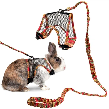 Шлея и поводок для кролика Flamingo Rabbit Harness With Art Joy Leash