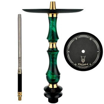 Шахта Sunpipe Hookah Odin Epoxy Royal Loki для кальяна 58 см Санпайп Хука Один Эпокси Роял Локи Нержавеющая сталь 14 мм эпоксидная смола изумрудная на уплотнителе