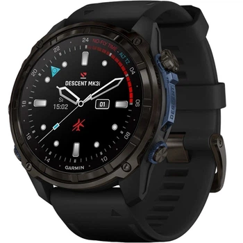 Смарт-годинник Garmin Descent Mk3i – 43 mm Carbon Gray DLC Titanium w. Black Silicone Band (010-02753-11) (COPY)